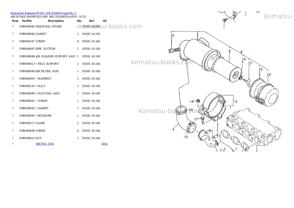 Komatsu pc05-7 s/n f20001-up Parts catalog cover Komatsu pc05-7 s/n f20001-up Parts catalog cover