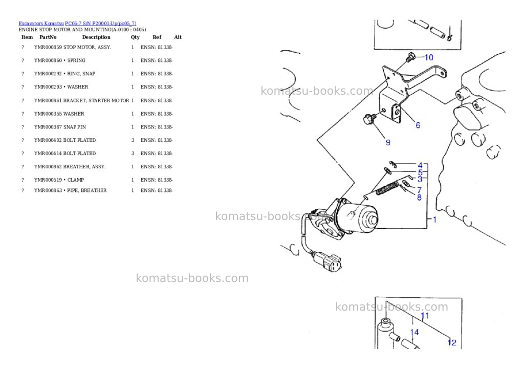 Komatsu pc05-7 s/n f20001-up Parts catalog cover Page 9 Komatsu pc05-7 s/n f20001-up Parts catalog cover Page 9