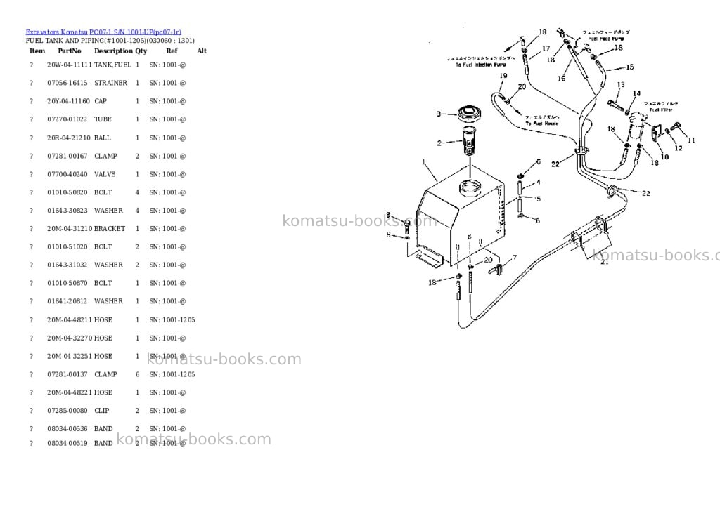 Komatsu pc07-1 s/n 1001-up Parts catalog cover Page 5 Komatsu pc07-1 s/n 1001-up Parts catalog cover Page 5