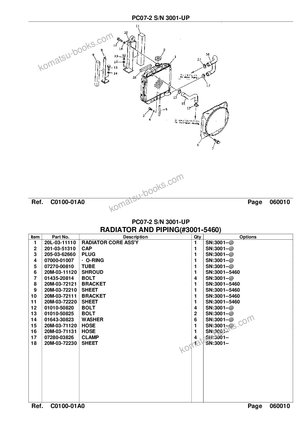 Komatsu PC07-2 S/N 3001-UP Katalog części okładka Strona 10