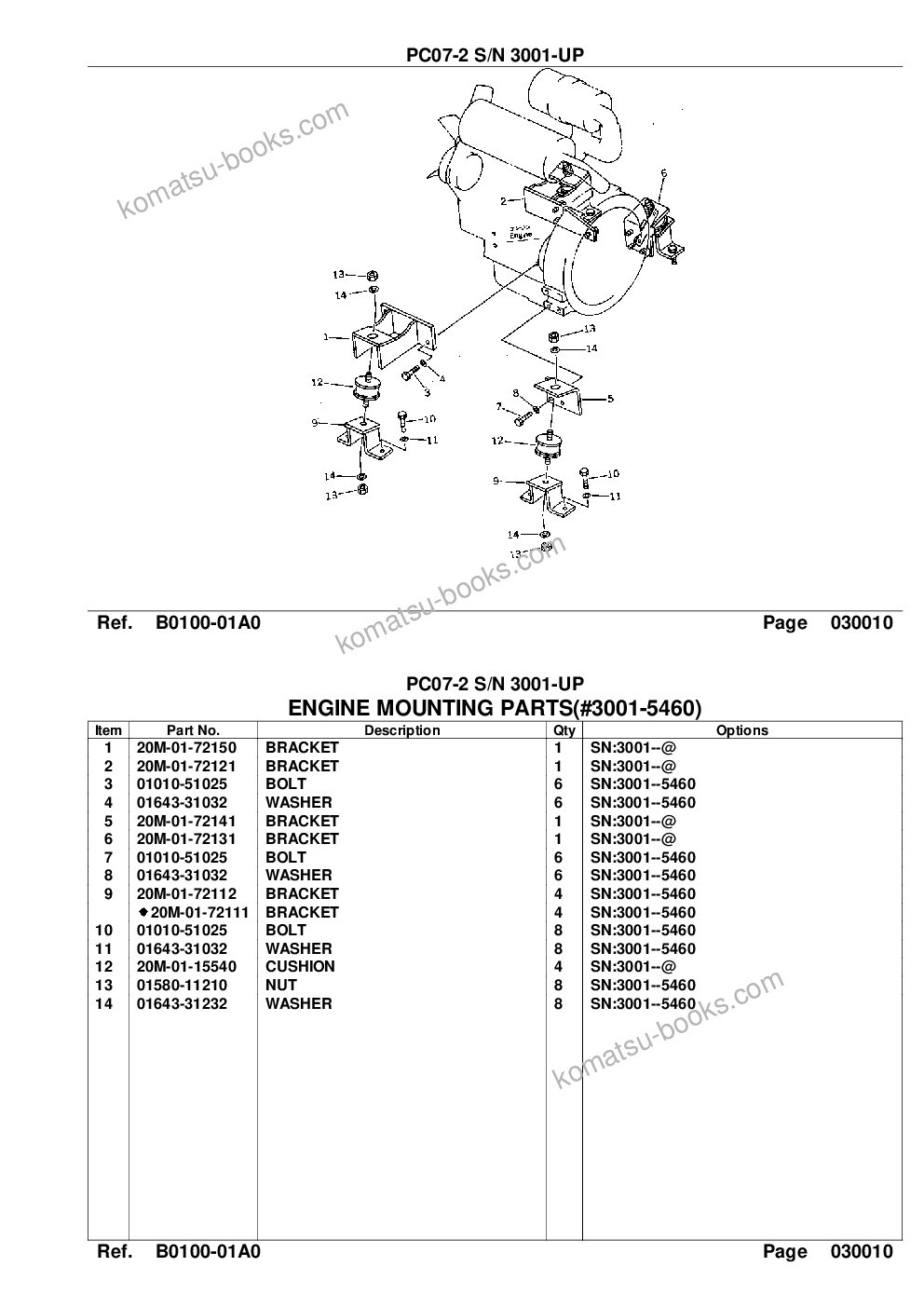 Komatsu PC07-2 S/N 3001-UP Katalog części okładka Strona 3