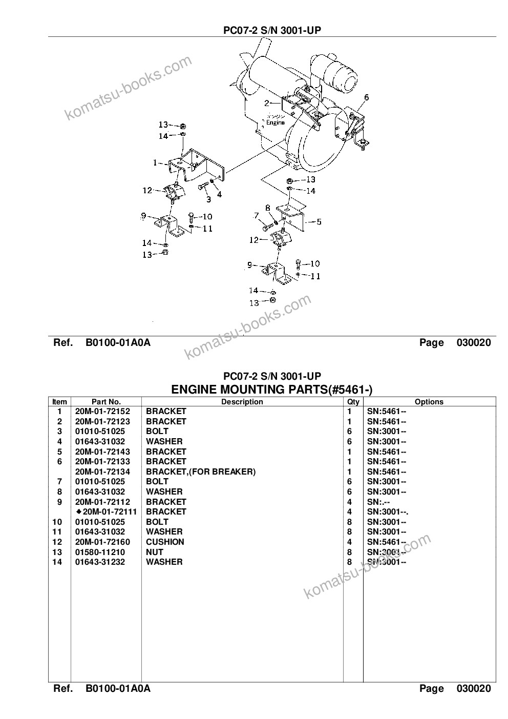 Komatsu PC07-2 S/N 3001-UP Katalog części okładka Strona 4