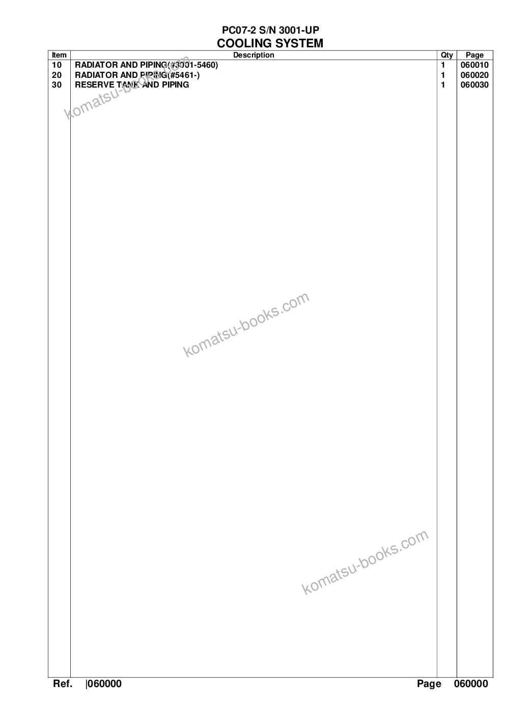 Komatsu PC07-2 S/N 3001-UP Katalog części okładka Strona 9