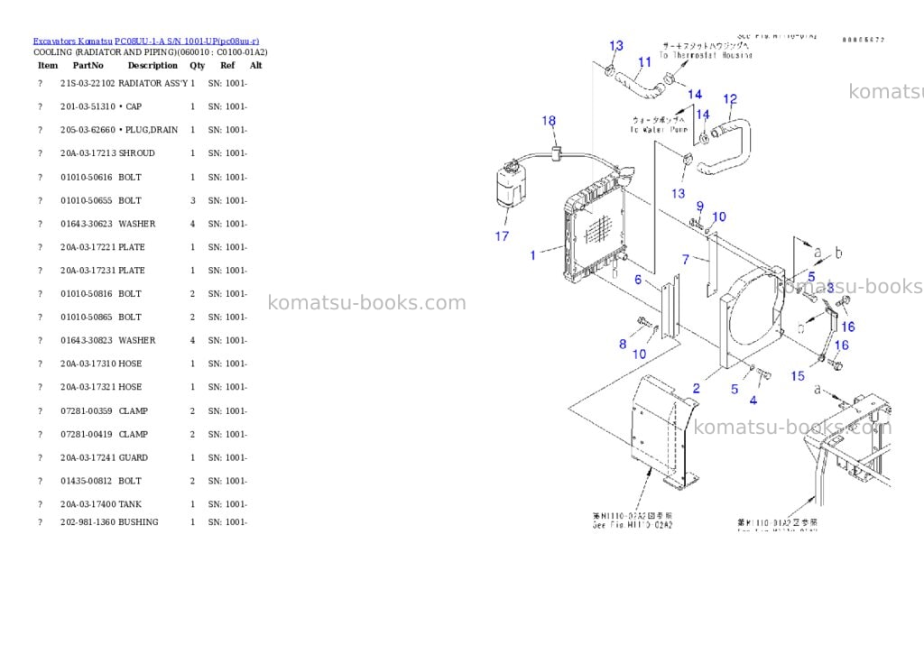 Komatsu pc08uu-1-a s/n 1001-up Parts catalog cover Page 3 Komatsu pc08uu-1-a s/n 1001-up Parts catalog cover Page 3