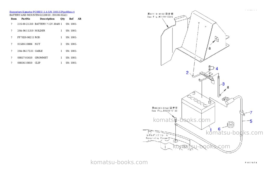 Komatsu pc08uu-1-a s/n 1001-up Parts catalog cover Page 5 Komatsu pc08uu-1-a s/n 1001-up Parts catalog cover Page 5