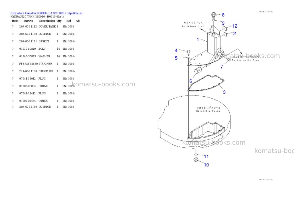 Komatsu pc08uu-1-a s/n 1001-up Parts catalog cover Page 7 Komatsu pc08uu-1-a s/n 1001-up Parts catalog cover Page 7