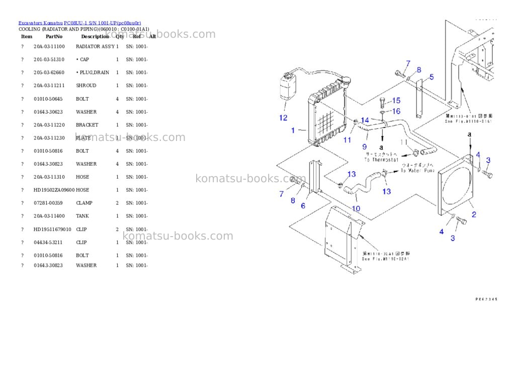 Komatsu pc08uu-1 s/n 1001-up Parts catalog cover Page 3 Komatsu pc08uu-1 s/n 1001-up Parts catalog cover Page 3