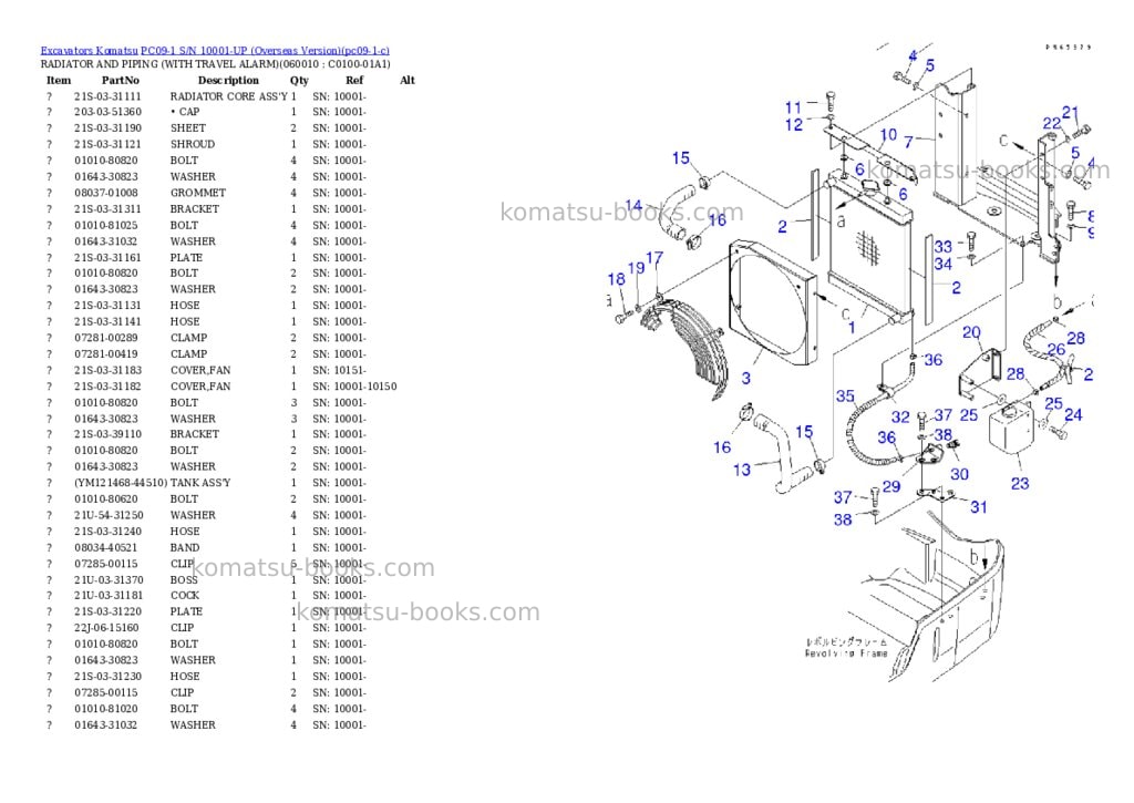 Komatsu PC09-1 S/N 10001-UP (Overseas Version) Parts catalog cover Page 4