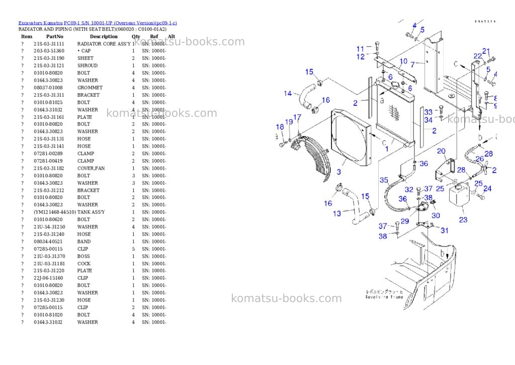 Komatsu PC09-1 S/N 10001-UP (Overseas Version) Parts catalog cover Page 5