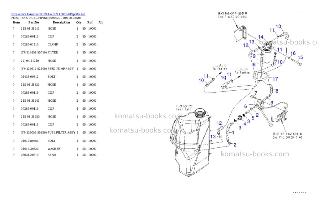 Komatsu pc09-1-a s/n 10001-up Parts catalog cover Page 5 Komatsu pc09-1-a s/n 10001-up Parts catalog cover Page 5