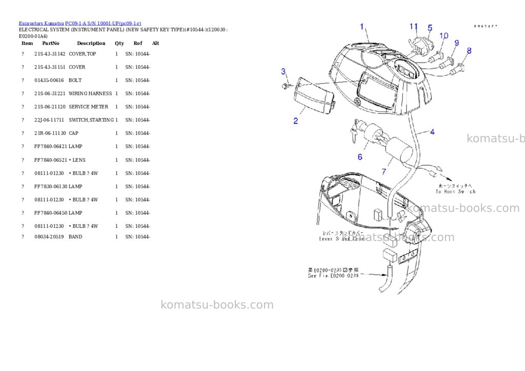 Komatsu pc09-1-a s/n 10001-up Parts catalog cover Page 8 Komatsu pc09-1-a s/n 10001-up Parts catalog cover Page 8