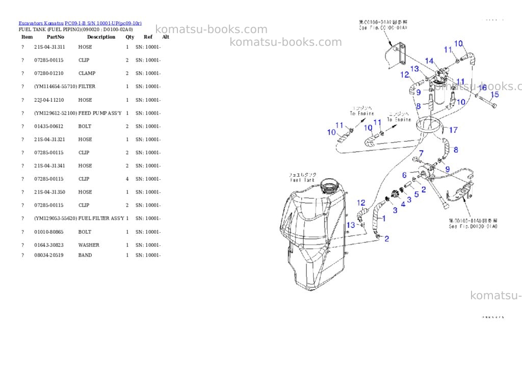 Komatsu pc09-1-b s/n 10001-up Parts catalog cover Page 5