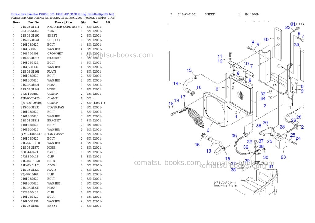 Komatsu PC09-1 S/N 10001-UP (TIER 2 Eng. Installed) Parts catalog cover Page 7 Komatsu PC09-1 S/N 10001-UP (TIER 2 Eng. Installed) Parts catalog cover Page 7