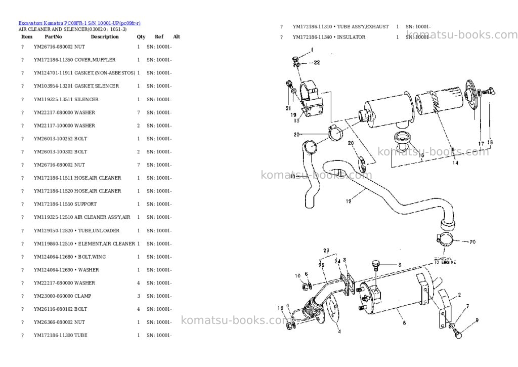 Komatsu pc09fr-1 s/n 10001-up Parts catalog cover