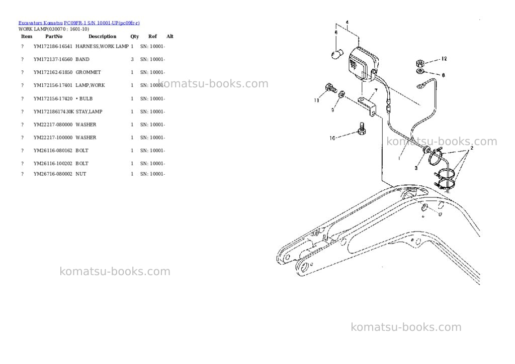 Komatsu pc09fr-1 s/n 10001-up Parts catalog cover Page 6