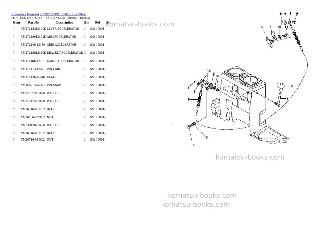 Komatsu pc09fr-1 s/n 10001-up Parts catalog cover Page 9