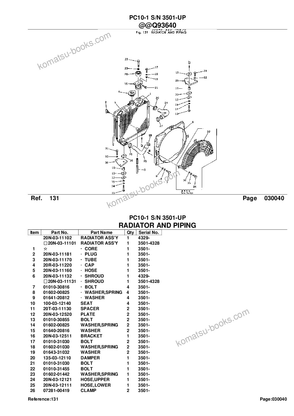 Komatsu pc10-1 s/n 3501-up Parts catalog cover Page 7 Komatsu pc10-1 s/n 3501-up Parts catalog cover Page 7