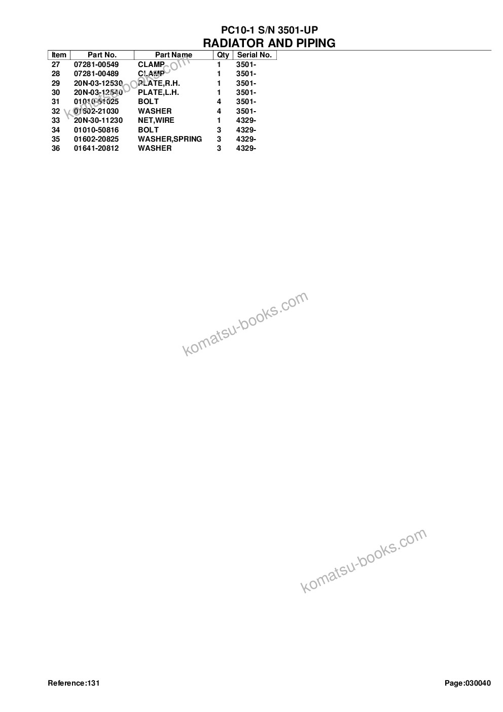 Komatsu pc10-1 s/n 3501-up Parts catalog cover Page 8 Komatsu pc10-1 s/n 3501-up Parts catalog cover Page 8