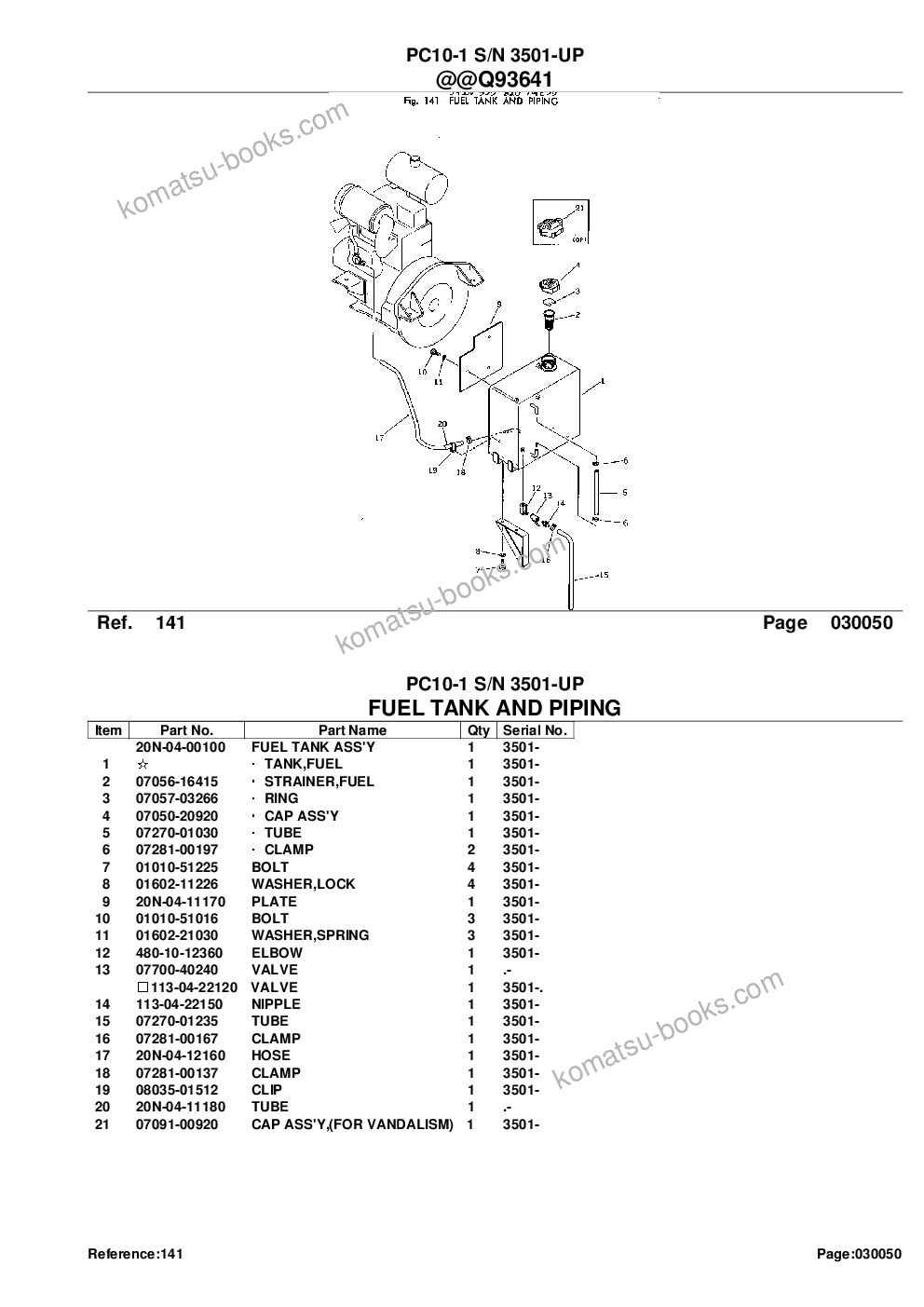 Komatsu pc10-1 s/n 3501-up Parts catalog cover Page 9 Komatsu pc10-1 s/n 3501-up Parts catalog cover Page 9