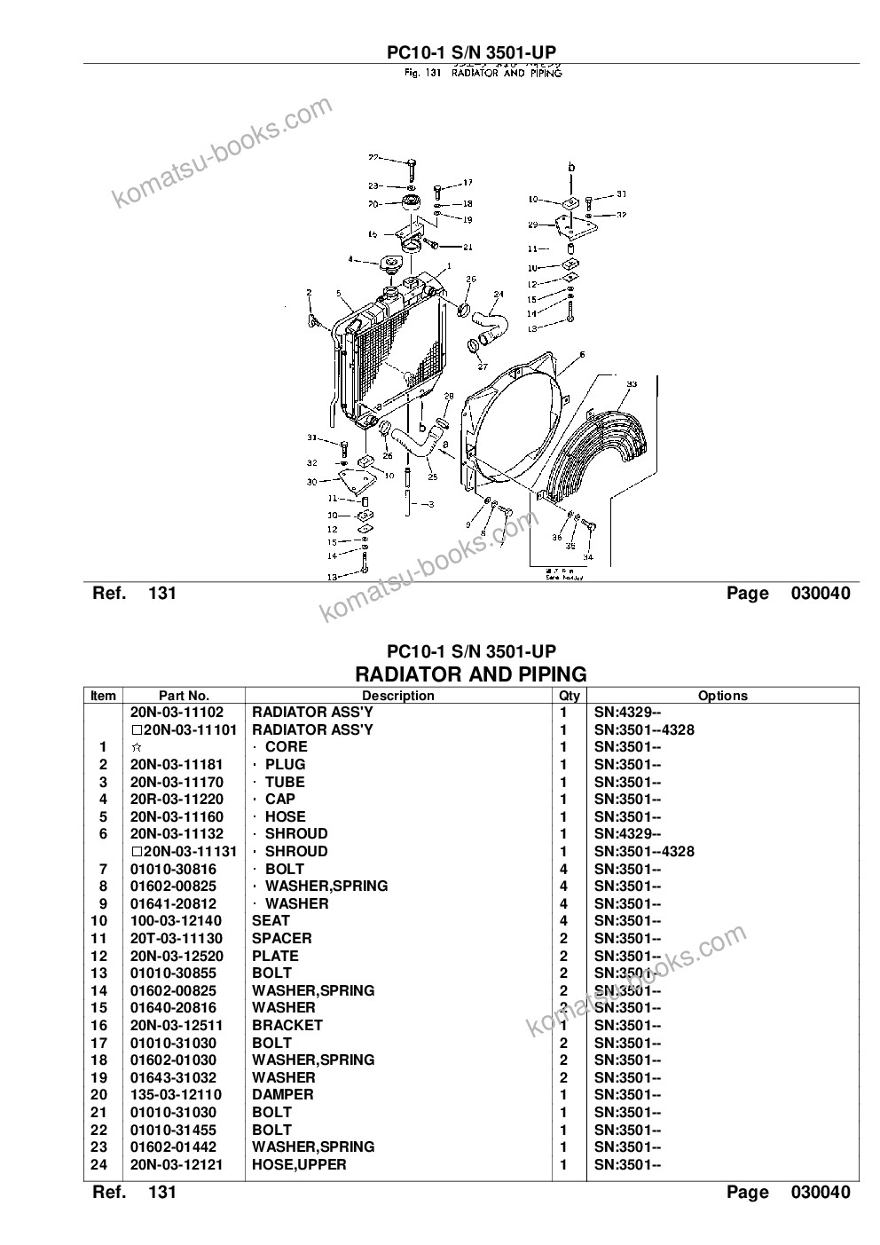 Komatsu PC10-1 S/N 3501-UP Parts catalog cover Page 8 Komatsu PC10-1 S/N 3501-UP Parts catalog cover Page 8