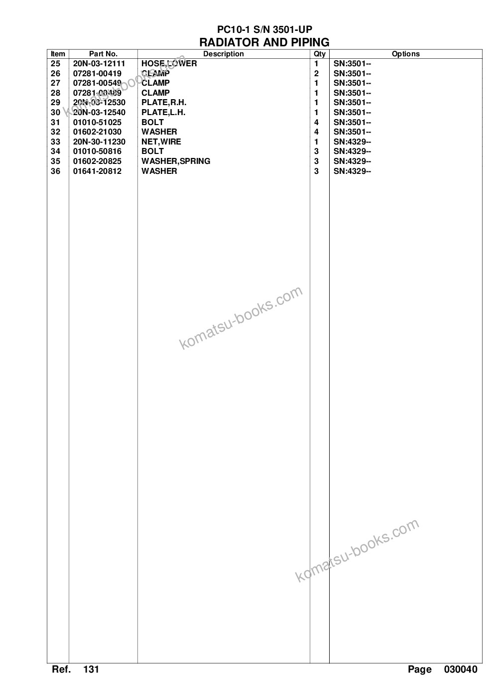Komatsu PC10-1 S/N 3501-UP Parts catalog cover Page 9 Komatsu PC10-1 S/N 3501-UP Parts catalog cover Page 9