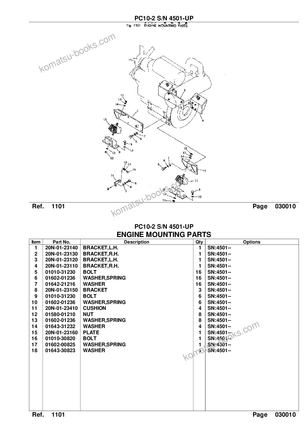 Komatsu pc10-2 s/n 4501-up Parts catalog cover Page 3 Komatsu pc10-2 s/n 4501-up Parts catalog cover Page 3