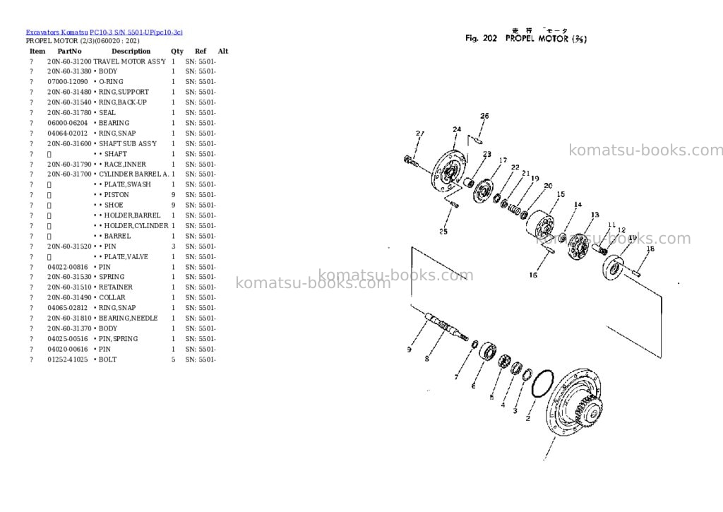 Komatsu PC10-3 S/N 5501-UP Parts catalog cover Page 10 Komatsu PC10-3 S/N 5501-UP Parts catalog cover Page 10