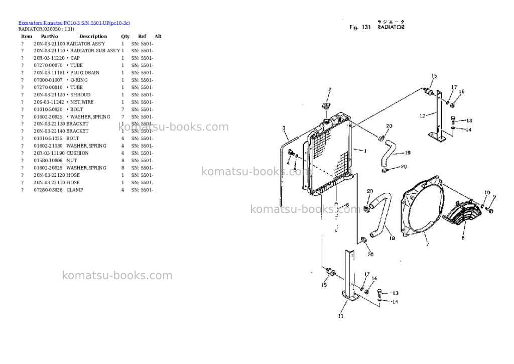 Komatsu PC10-3 S/N 5501-UP Parts catalog cover Page 4 Komatsu PC10-3 S/N 5501-UP Parts catalog cover Page 4