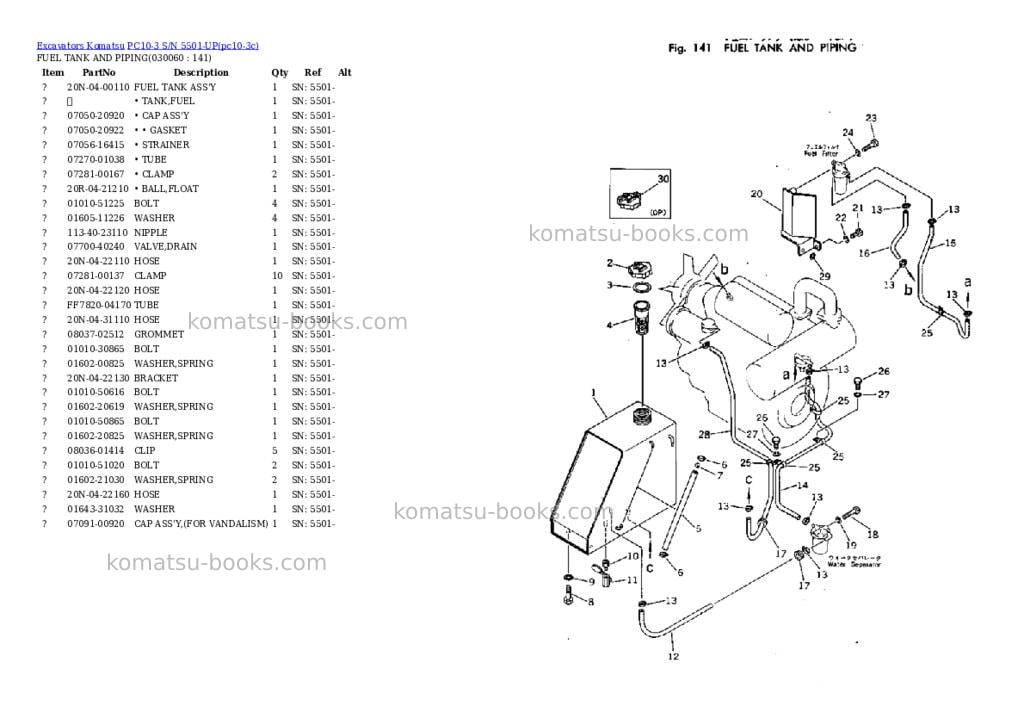 Komatsu PC10-3 S/N 5501-UP Parts catalog cover Page 5 Komatsu PC10-3 S/N 5501-UP Parts catalog cover Page 5