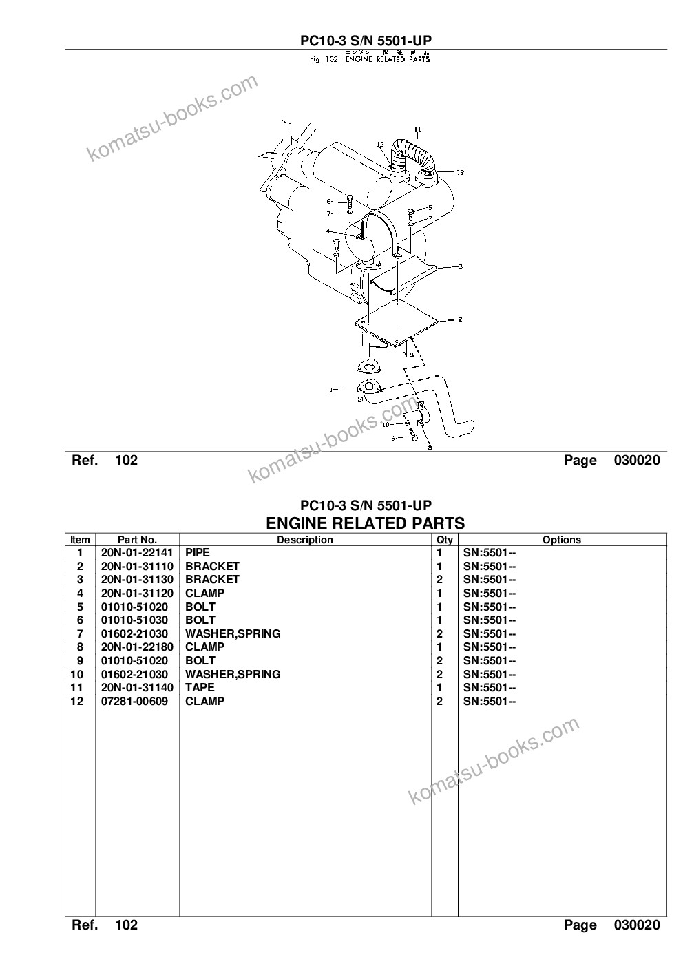 Komatsu PC10-3 S/N 5501-UP Parts catalog cover Page 4 Komatsu PC10-3 S/N 5501-UP Parts catalog cover Page 4