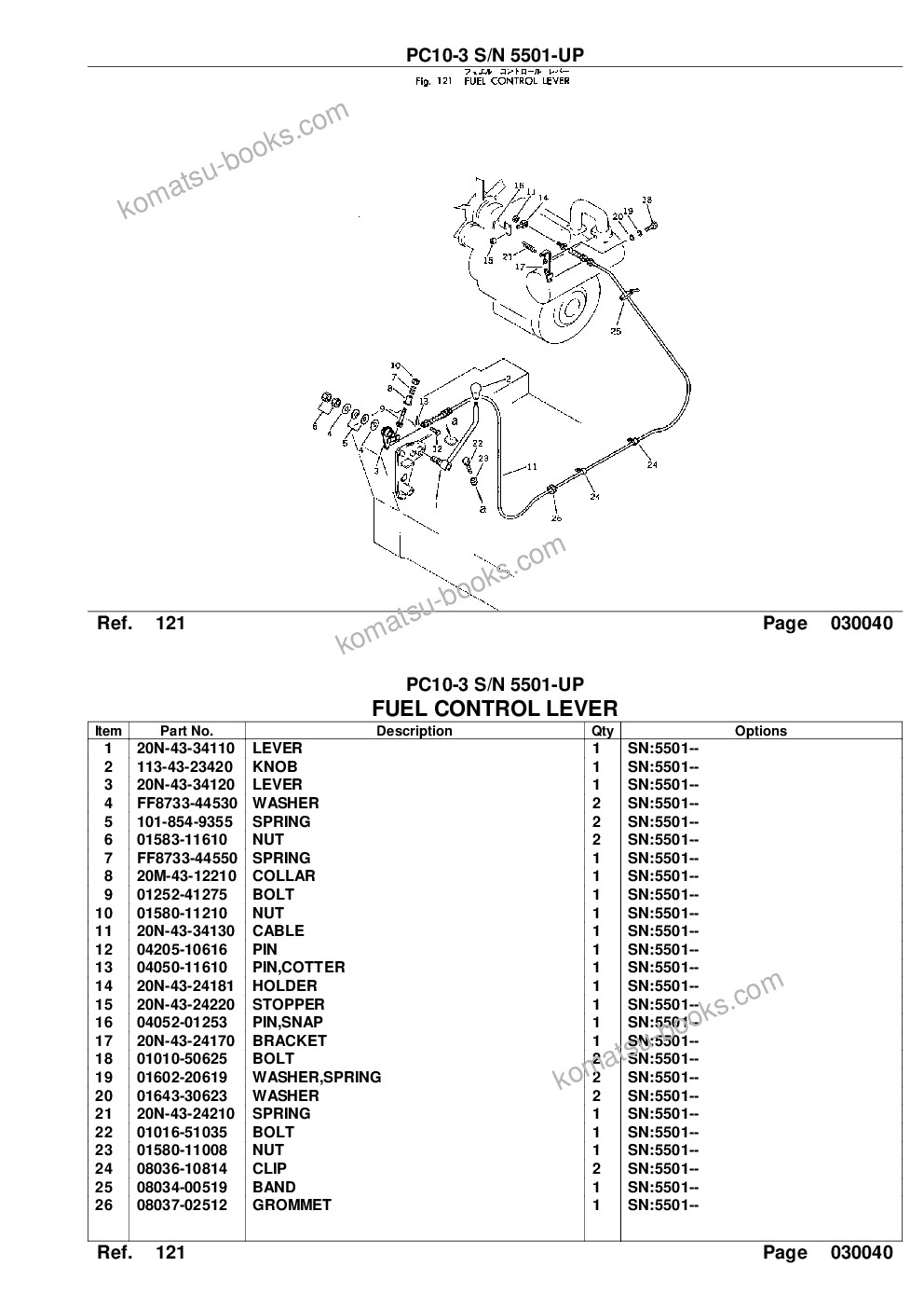 Komatsu PC10-3 S/N 5501-UP Parts catalog cover Page 6 Komatsu PC10-3 S/N 5501-UP Parts catalog cover Page 6