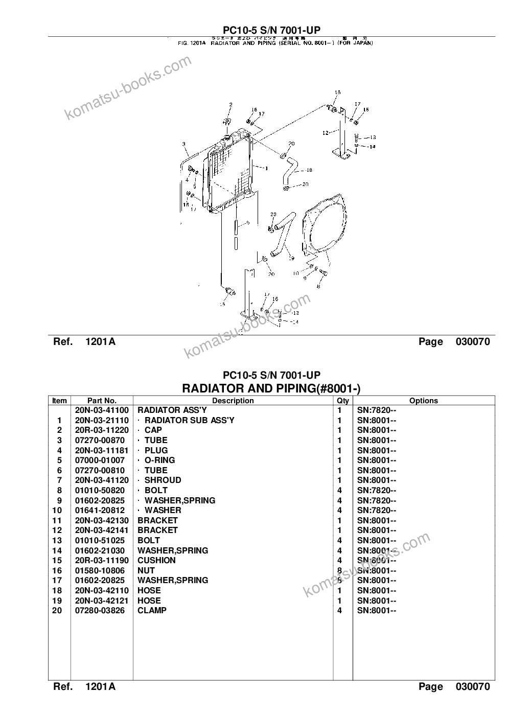 Komatsu pc10-5 s/n 7001-up Parts catalog cover Page 10 Komatsu pc10-5 s/n 7001-up Parts catalog cover Page 10
