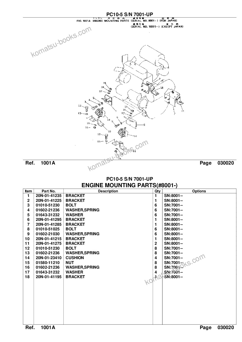 Komatsu pc10-5 s/n 7001-up Parts catalog cover Page 4 Komatsu pc10-5 s/n 7001-up Parts catalog cover Page 4