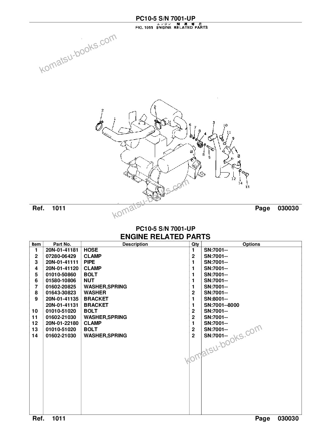 Komatsu pc10-5 s/n 7001-up Parts catalog cover Page 5 Komatsu pc10-5 s/n 7001-up Parts catalog cover Page 5