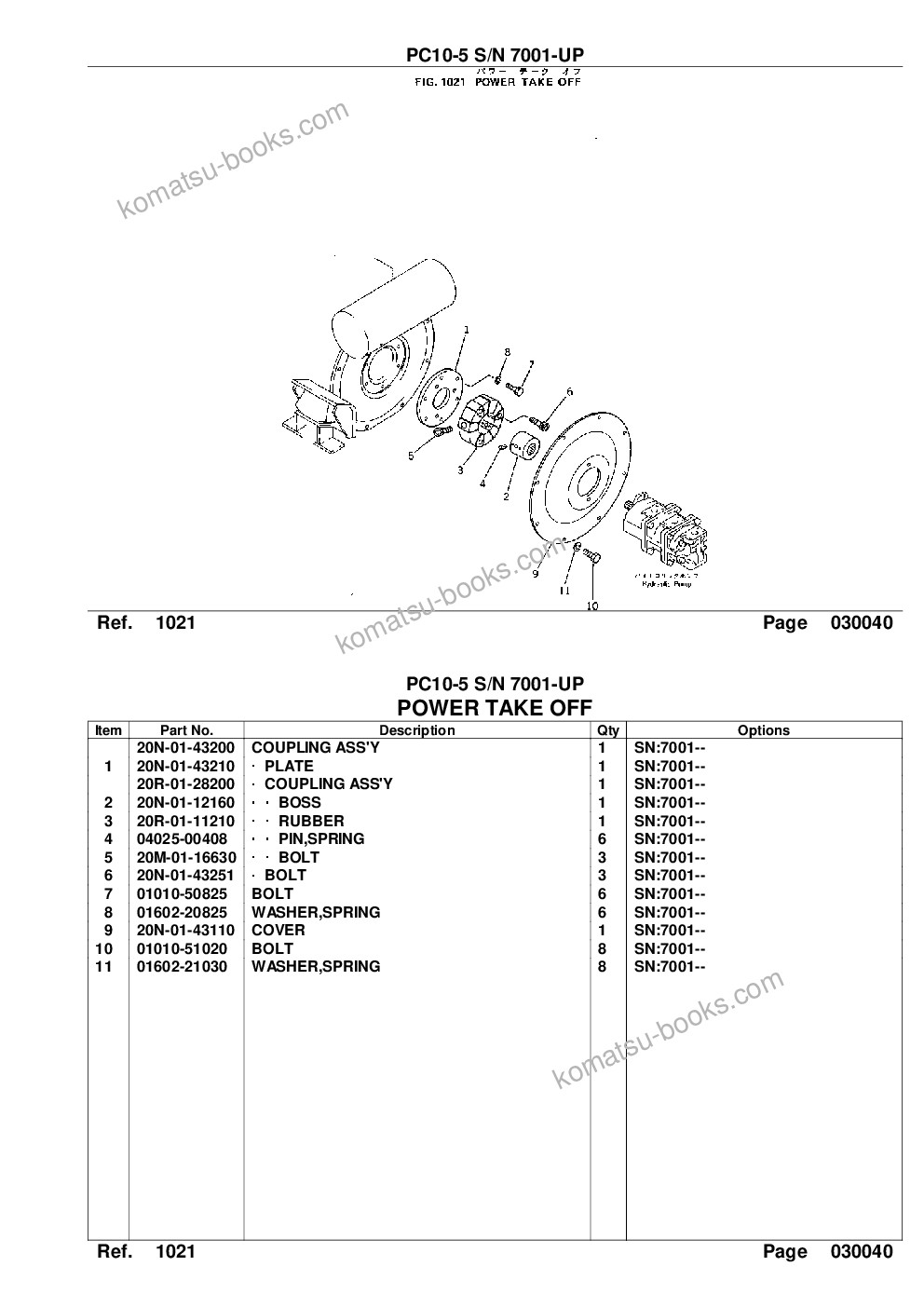 Komatsu pc10-5 s/n 7001-up Parts catalog cover Page 6 Komatsu pc10-5 s/n 7001-up Parts catalog cover Page 6