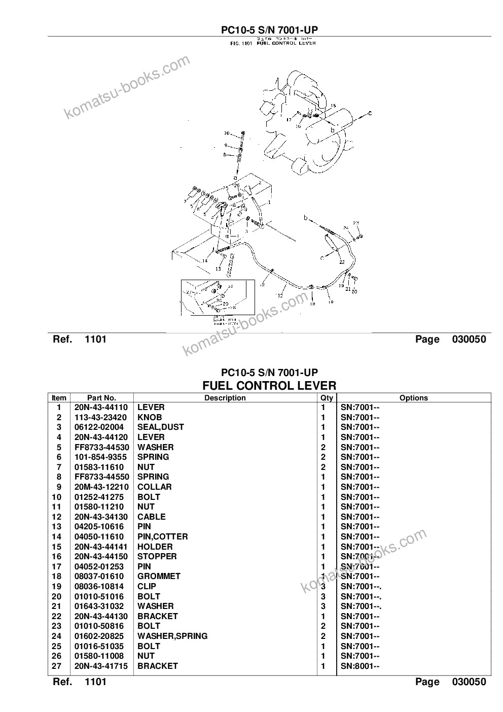 Komatsu pc10-5 s/n 7001-up Parts catalog cover Page 7 Komatsu pc10-5 s/n 7001-up Parts catalog cover Page 7