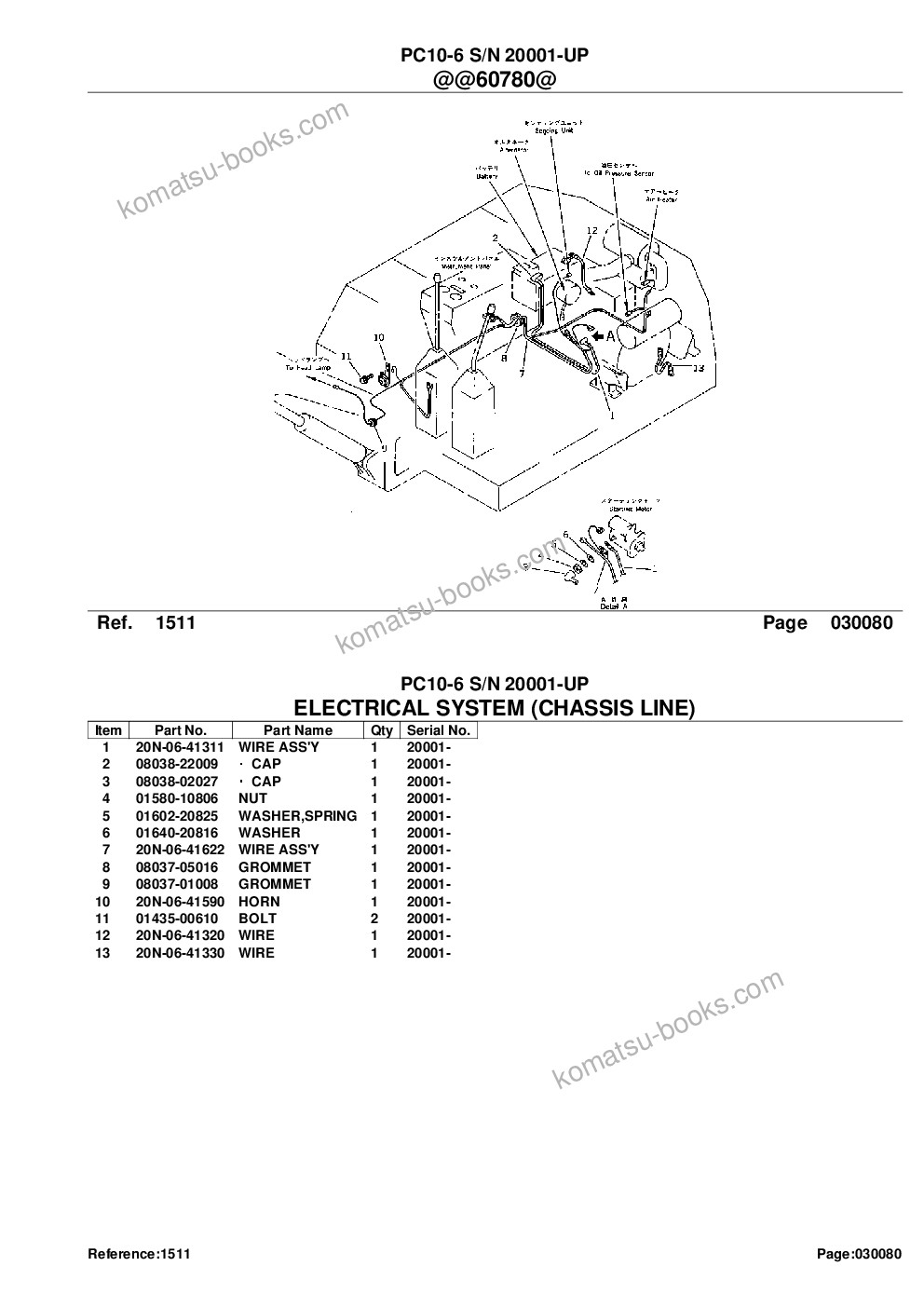 Komatsu pc10-6 s/n 20001-up Parts catalog cover Page 10 Komatsu pc10-6 s/n 20001-up Parts catalog cover Page 10