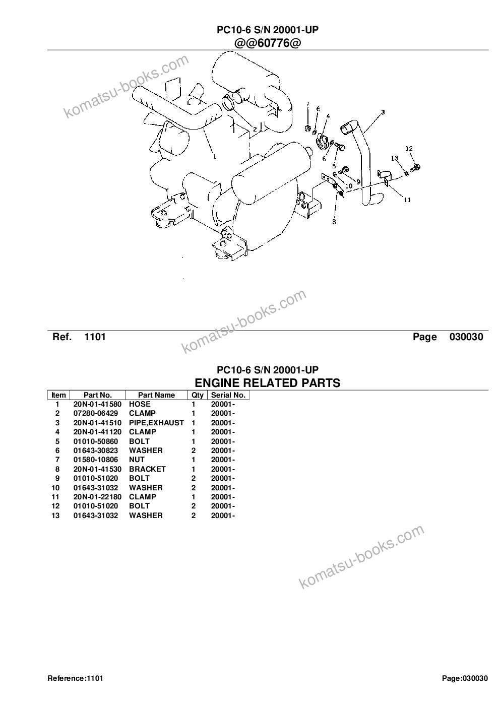 Komatsu pc10-6 s/n 20001-up Parts catalog cover Page 5 Komatsu pc10-6 s/n 20001-up Parts catalog cover Page 5