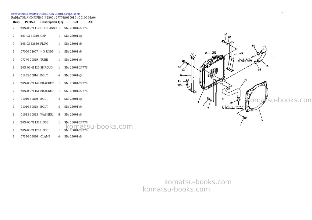Komatsu PC10-7 S/N 25001-UP Parts catalog cover Page 6 Komatsu PC10-7 S/N 25001-UP Parts catalog cover Page 6
