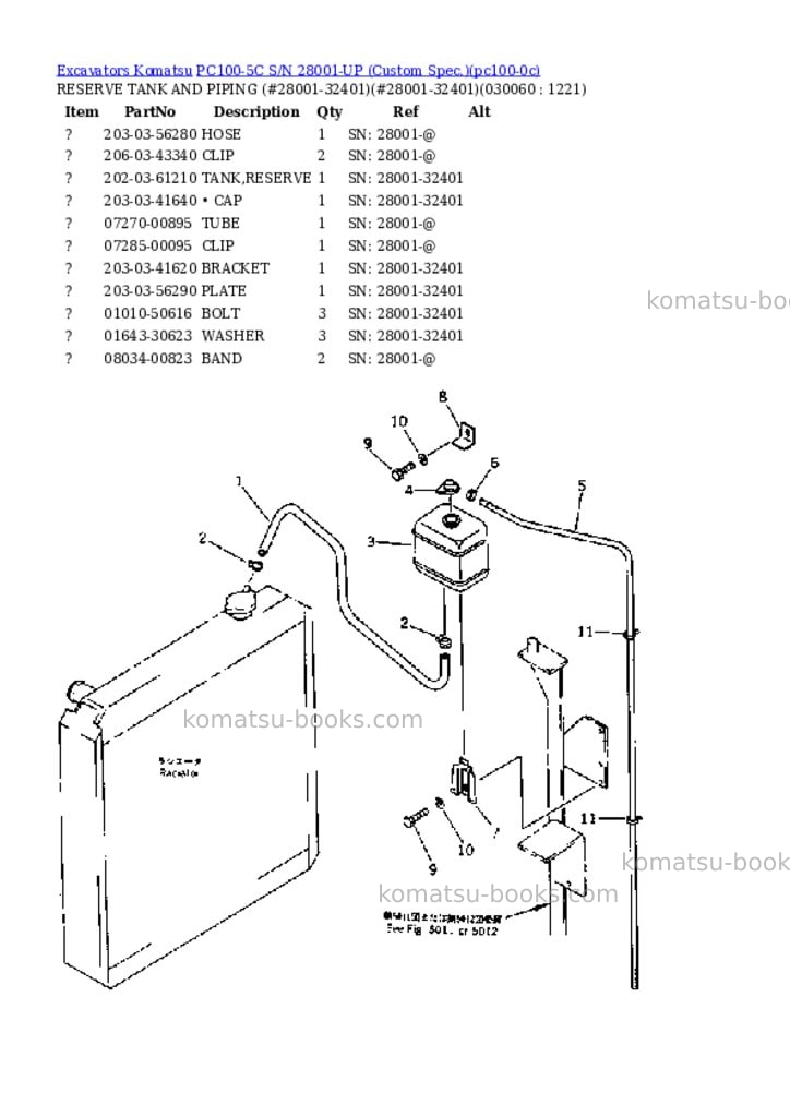 Komatsu pc100-5c s/n 28001-up custom spec. Parts catalog cover Page 2 Komatsu pc100-5c s/n 28001-up custom spec. Parts catalog cover Page 2