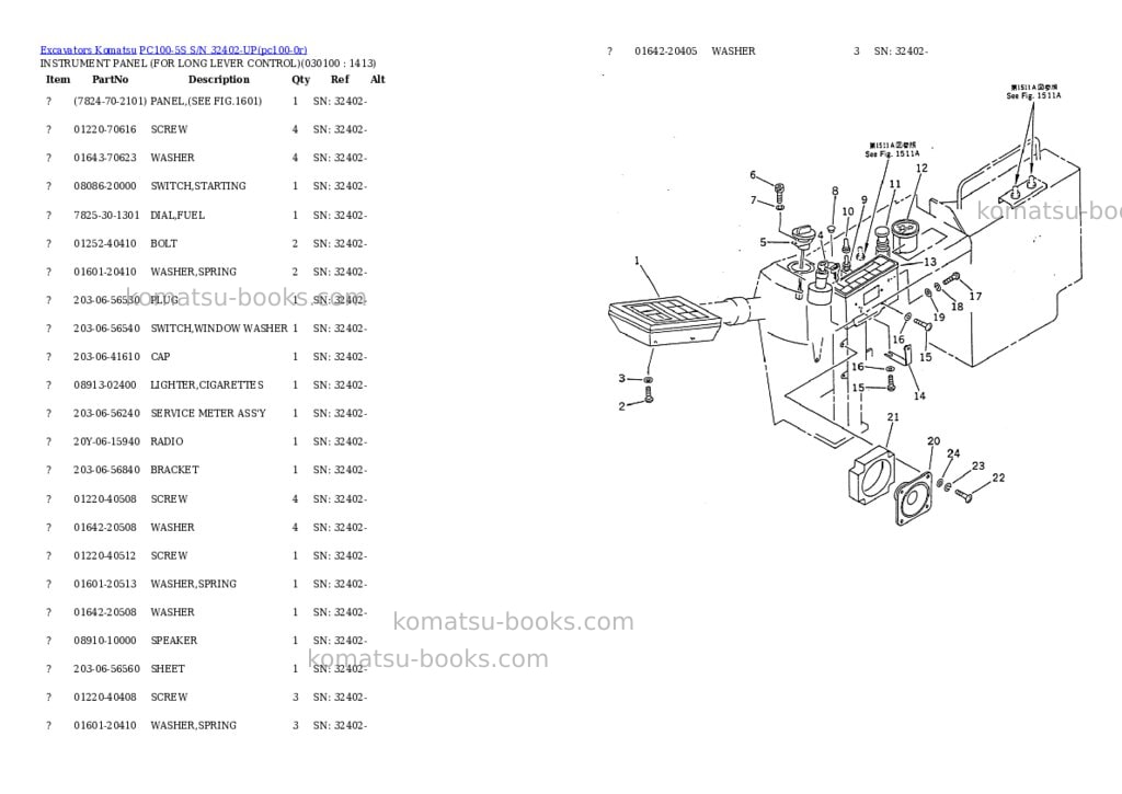 Komatsu PC100-5S S/N 32402-UP Parts catalog cover Page 9 Komatsu PC100-5S S/N 32402-UP Parts catalog cover Page 9