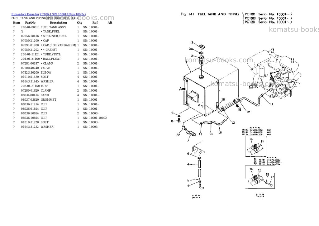 Komatsu pc100-1 s/n 10001-up Parts catalog cover Page 7 Komatsu pc100-1 s/n 10001-up Parts catalog cover Page 7