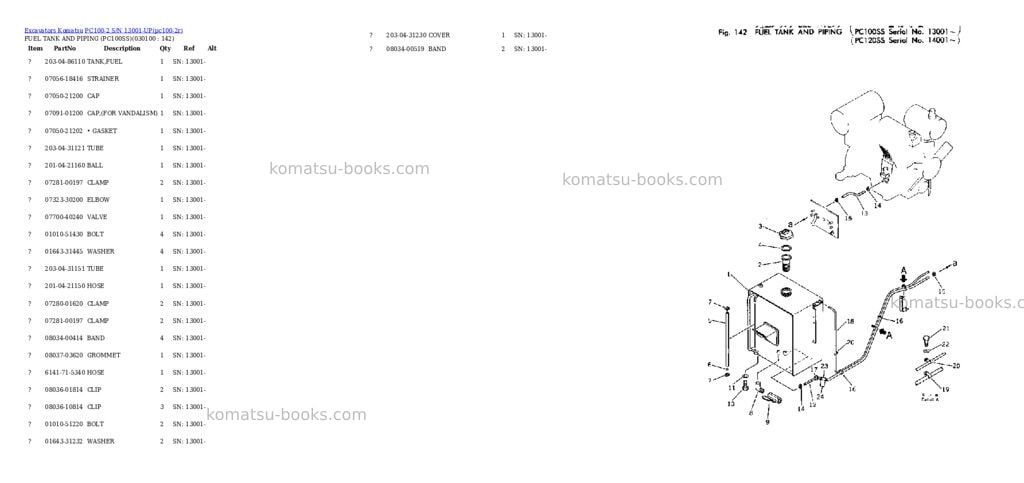 Komatsu PC100-2 S/N 13001-UP Parts catalog cover Page 9 Komatsu PC100-2 S/N 13001-UP Parts catalog cover Page 9