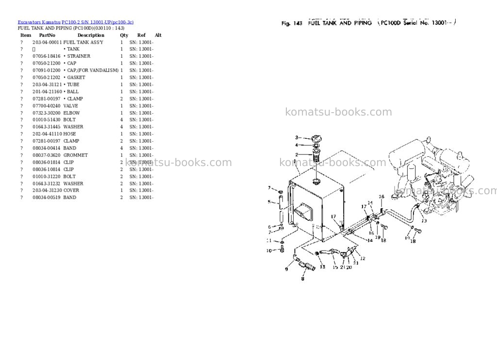 Komatsu pc100-2 s/n 13001-up Parts catalog cover Page 9 Komatsu pc100-2 s/n 13001-up Parts catalog cover Page 9