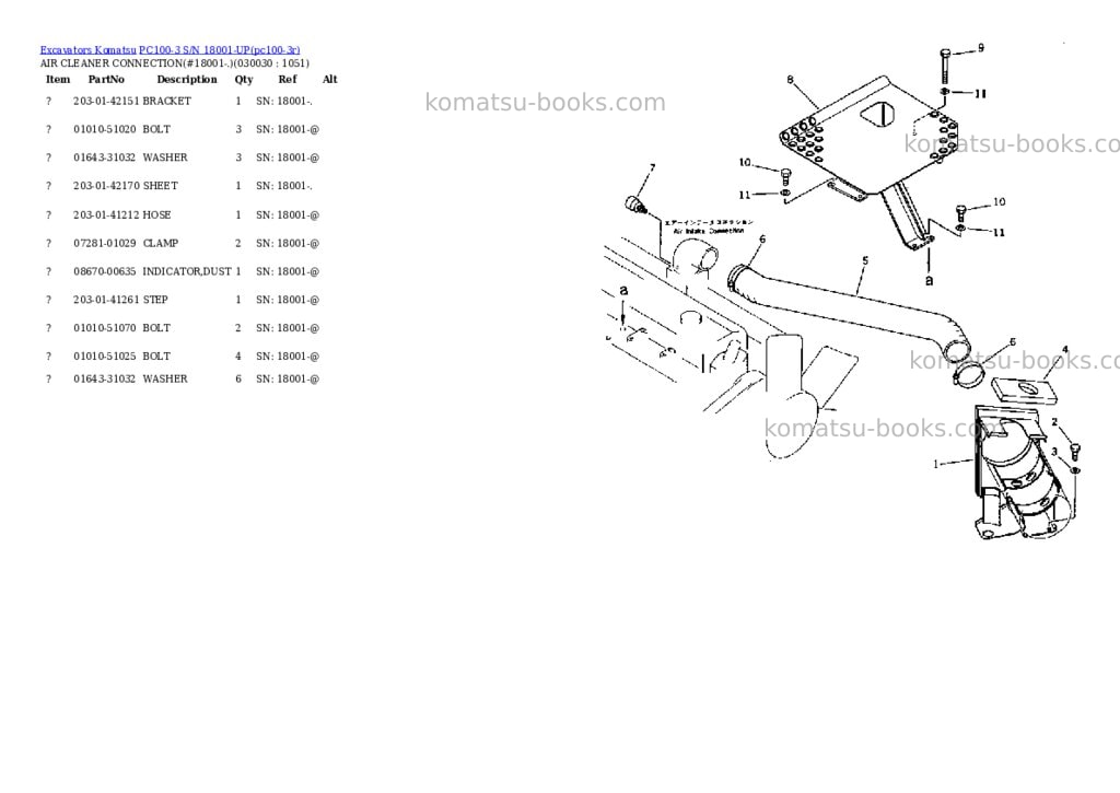 Komatsu pc100-3 s/n 18001-up Parts catalog cover Page 2 Komatsu pc100-3 s/n 18001-up Parts catalog cover Page 2