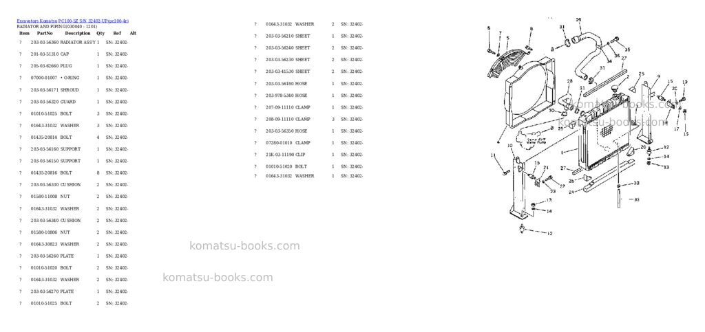 Komatsu pc100-5z s/n 32402-up Parts catalog cover Page 3 Komatsu pc100-5z s/n 32402-up Parts catalog cover Page 3