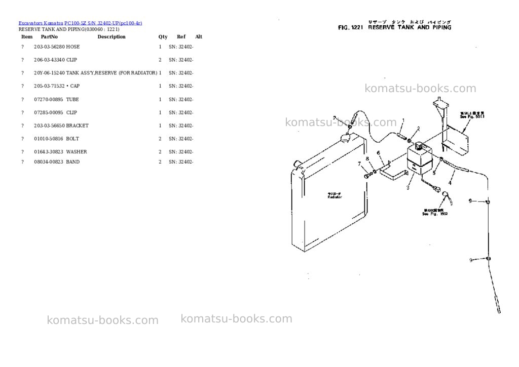 Komatsu pc100-5z s/n 32402-up Parts catalog cover Page 5 Komatsu pc100-5z s/n 32402-up Parts catalog cover Page 5