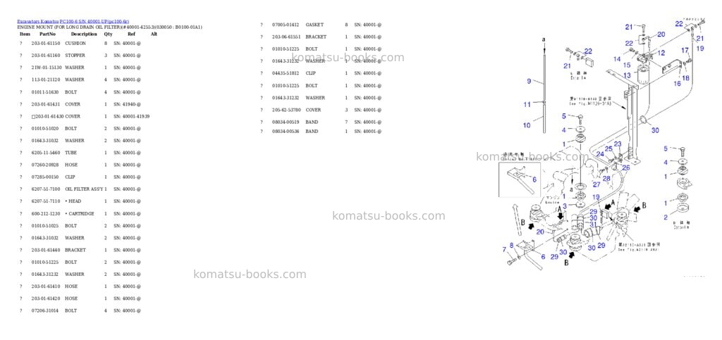 Komatsu pc100-6 s/n 40001-up Parts catalog cover Page 4 Komatsu pc100-6 s/n 40001-up Parts catalog cover Page 4
