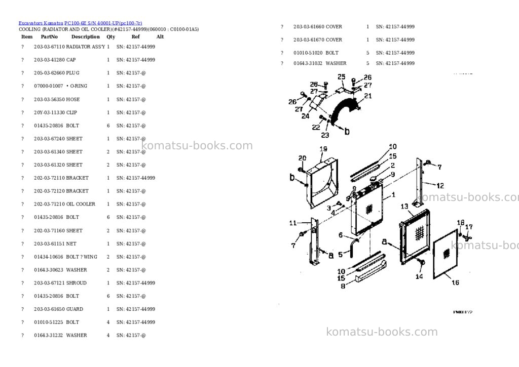 Komatsu pc100-6e s/n 40001-up Parts catalog cover Page 5 Komatsu pc100-6e s/n 40001-up Parts catalog cover Page 5