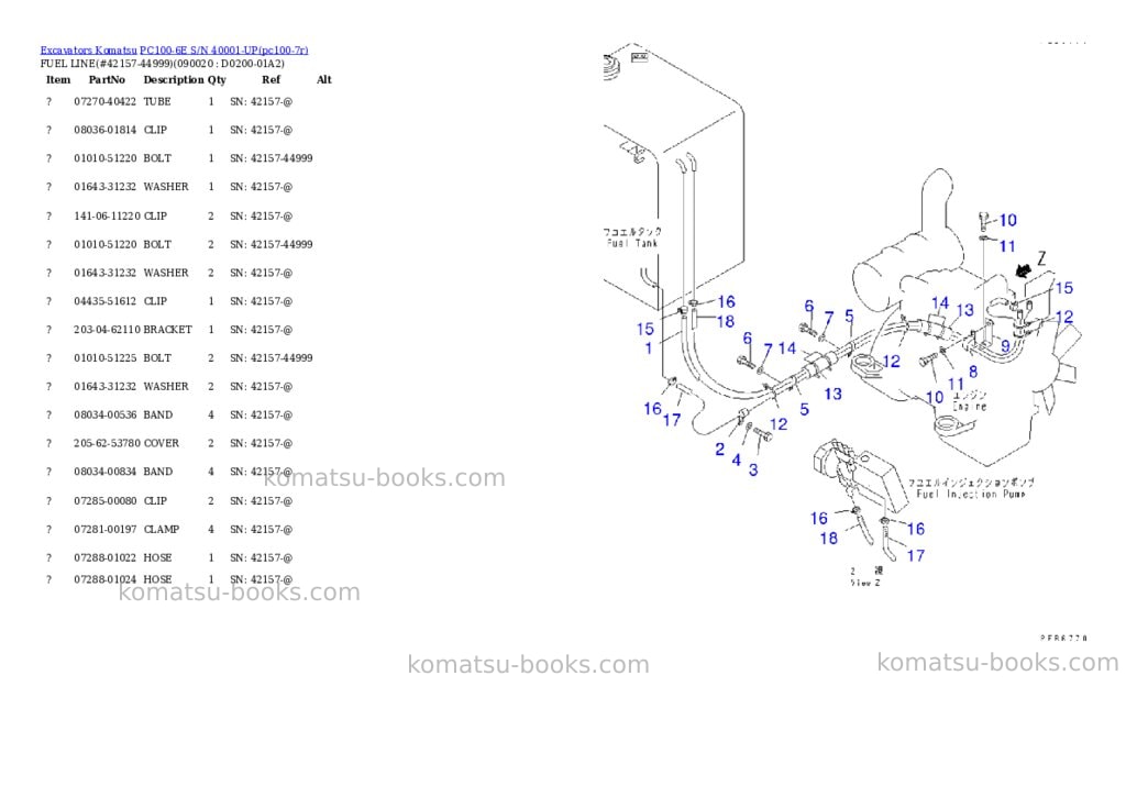 Komatsu pc100-6e s/n 40001-up Parts catalog cover Page 9 Komatsu pc100-6e s/n 40001-up Parts catalog cover Page 9